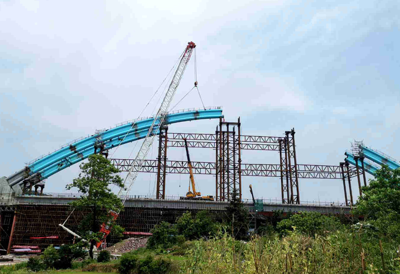 新建金华至台州铁路罗桥跨台金高速公路特大桥